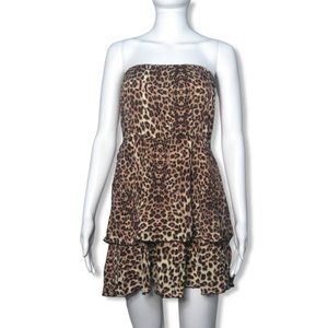 Bebe Cheetah Print Ruffle Top | Dress Top | Flowy